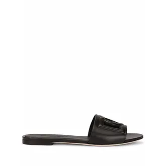 Dolce & Gabbana Schoenen, Dames, Zwart, 36 EU, Leer, Calfskin Slippers