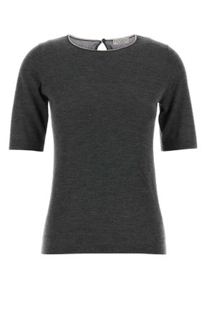 Brunello Cucinelli Brunello Cucinelli Dark Grey Cashmere Blend Sweater