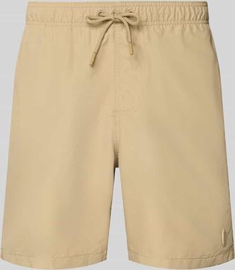 Shiwi Badehose mit Label-Patch Modell Mike in Sand, Gr&ouml;&szlig;e XXL