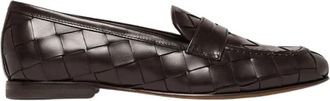 Scarosso Valeria Woven Loafer - Dames - Loafers - Bruin - 39 EU - Leer - Schoenen