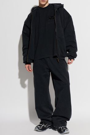 VETEMENTS Sweatpants With vintage Effect, Mens, Black