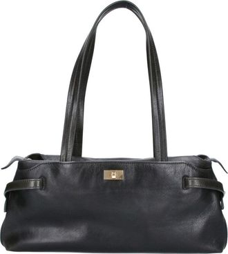 Anya Hindmarch Black Wilson Leather Shoulder Bag