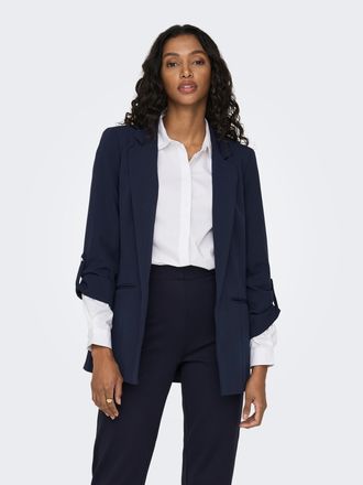 Only Kurzblazer ONLY ONLKAYLE-ORLEEN 3/4 BLAZER TLR NOOS, Damen, Gr. 34XS, blau (night sky), Web, Obermaterial: 92% Polyester, 8% Elasthan, unifarben, regu