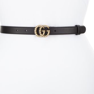 Gucci Leather Belt w/ Double G Buckle