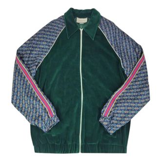 Gucci Oversized Velvet Mixed Media Jacket Green 572725-XJA4Y-3129