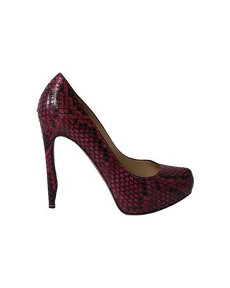 Nicholas Kirkwood Pre-owned Womens Snakeskin-Embossed Pumps in Purple Leather - Size EU 38