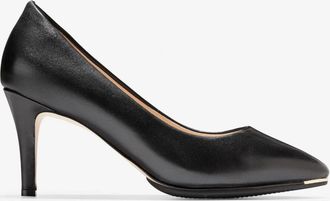 Cole Haan Womens Cole Haan Grand Ambition Pump US 9.5 Black Leather Stiletto Heel ZPO1321