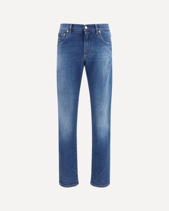 Dolce & Gabbana Slim stretch Jeans with DG logo Male 46