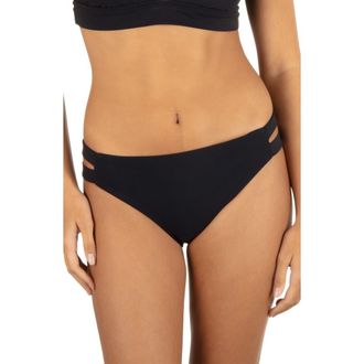Hurley Max Cutout Bikini Bottoms in Black at Nordstrom, Size X-Large