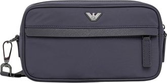 Emporio Armani Beauty Case con Zip e Logo - - Bags - Uomo - Blu - ONE SIZE