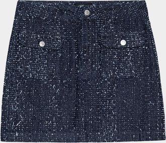 Rails Abbot Tweed Denim Mini Skirt
