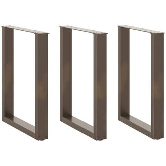 vidaXL Patas Para Mesa De Comedor En Forma De U (3 Unidades, Acero Natural, 70 X 72-73 Cm) Vidaxl