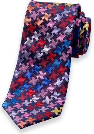 Paul Fredrick Geometric Woven Silk Tie