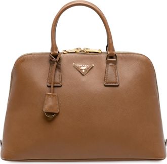 Prada Tan Large Saffiano Lux Promenade Satchel