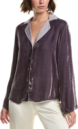 Velvet Velvet By Graham & Spencer Brenna Velvet Silk-Blend Shirt