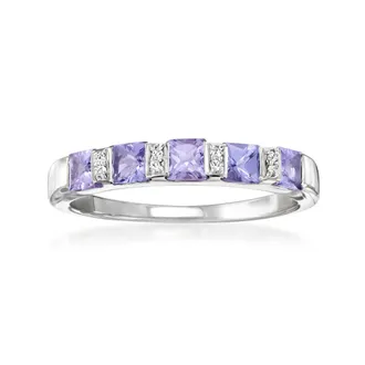 Ross-Simons Tanzanite Ring With Diamond Accents in Sterling Silver