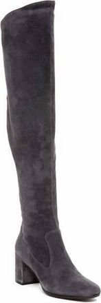 Vince Women Blythe Suede Leather Over The Knee Boots In Grey