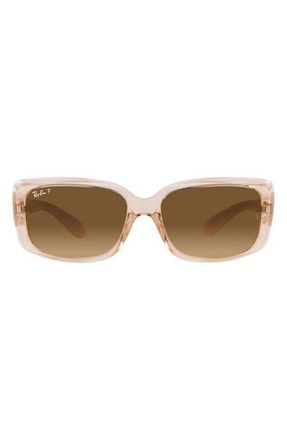 Ray-Ban 58mm Gradient Rectangular Sunglasses in Transparent at Nordstrom