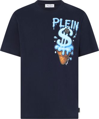 Philipp Plein Round Neck T-Shirt Ice Cream Dollar