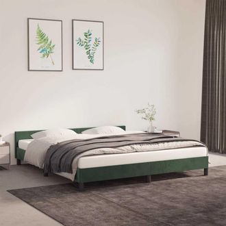 vidaXL Vidaxl - Estructura Cama Sin Colch&oacute;n Terciopelo Verde Oscuro 180x200 Cm