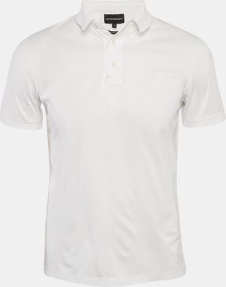 Emporio Armani Essential White Cotton Jersey Polo T-Shirt