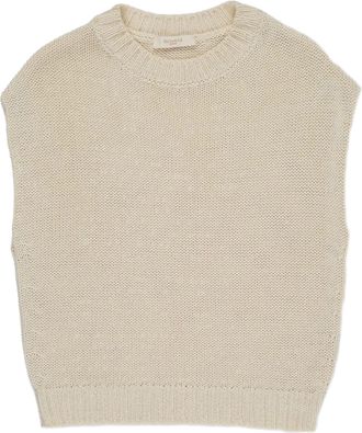 Zanone Neutral Boxy Fit Knitted Sleeveless Top