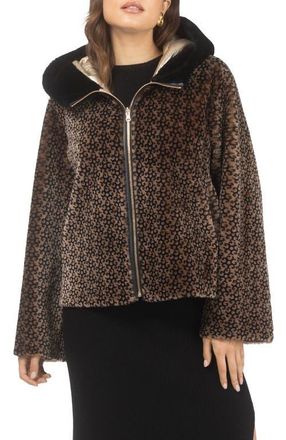 Gorski Genuine Shearling Jacket, Reversible in Brown/black Insignia at Nordstrom, Size X-Small
