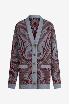 Etro Gekn&ouml;pfter Oversize-Jacquardcardigan mit Motiv Paisley