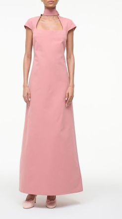Staud Ingrid Scarf Cap Sleeve A-Line Dress in Rosewater at Nordstrom, Size 10