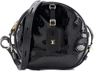 Louis Vuitton Boite Chapeau Souple gelakte MM gelakte crossbodytas met monogram - Zwart