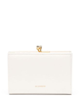 Jil Sander logo-detail leather purse - White
