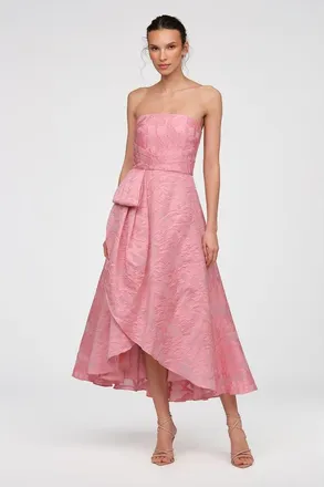 Theia Soraya Strapless Wrap Dress in Blushberry at Nordstrom, Size 14