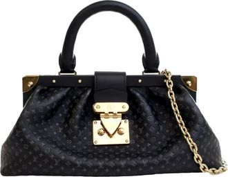Louis Vuitton Borsa a tracolla Nanogram in pelle di vitello goffrata 2010-2025 - Nero