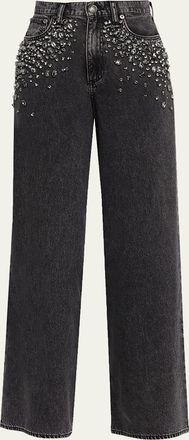 Rag & Bone Featherweight Sofie High-Rise Wide Embellished Jeans
