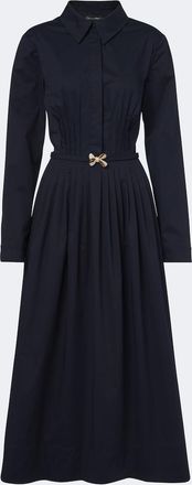 Oscar De La Renta Belted embellished cotton shirt dress