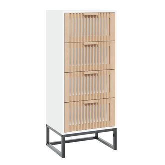 vidaXL Aparador Alto Madera Contrachapada Blanco 40x30x95 Cm Vidaxl