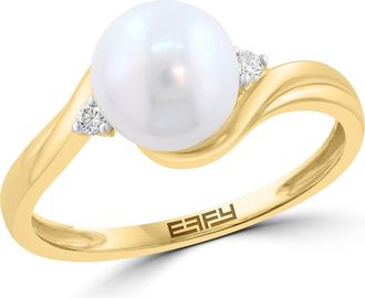 Effy Freshwater Pearl & Diamond Ring in White at Nordstrom Rack, Size 7