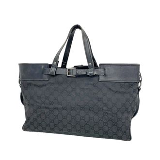 Gucci Black Canvas Tote Bag (Pre-Owned)