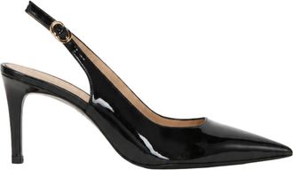 Stuart Weitzman Schoenen, Dames, Zwart, 37 1/2 EU, Leer, Power Slingback 75
