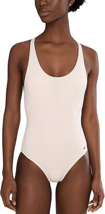 Nike Effortless Essential Scoop Neck One Piece Womens Swimsuits One Piece Chalk : XL, Polyester/Spandex