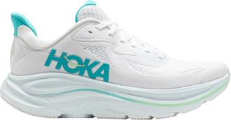 Hoka One One Clifton 10 Running Sneaker in White Cielo Blue Women