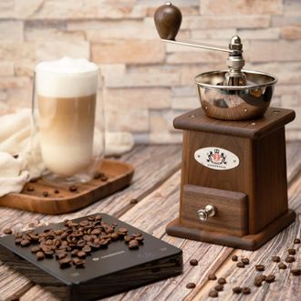 Zassenhaus Santos Manual Hand Crank Coffee Mill and Grinder, Walnut