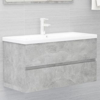 vidaXL Mueble Con Lavabo Madera De Ingenier&iacute;a Gris Hormig&oacute;n Vidaxl
