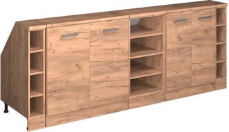 Vicco Armario De Cocina Para Techo Inclinado R-line, Roble Dorado, 210 Cm Lote De 5 Carcasas De Armario 60 Cm De Profundidad, Vicco