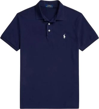 Ralph Lauren Navy polo shirt Custom Slim Fit - Heren - Polos - Blauw - L - Katoen - Tops
