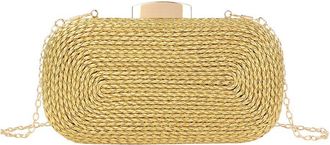 Tiffany & Fred Tiffany And Fred Paris Woven Metallic Frame Clutch