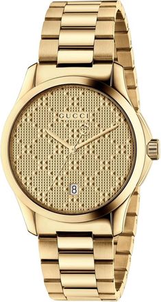 Gucci Unisex G-Timeless YA126461 Watch with Yellow Gold Dial Stainless Steel - One Size
