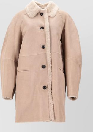 Isabel Marant longline jacket shearling collar