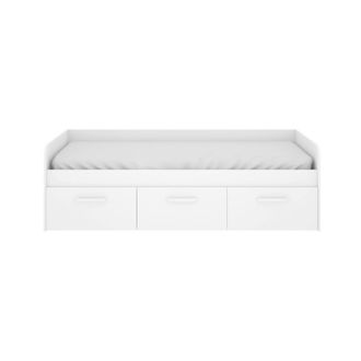 Dmora Cama Infantil Adamello, Cama Contenedor Para Dormitorio, Estructura Para Cama Individual Con 3 Cajones, 194x97h60 Cm, Blanco - Dmora