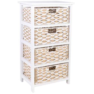 Wanderlust Deco Cajonera De Madera Blanca 40x29x73 Cm